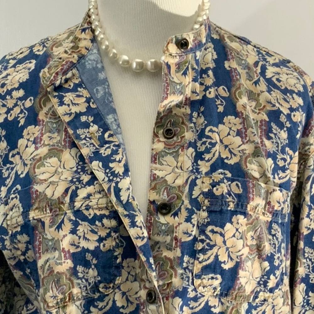 Vintage Liz Claiborne Long Sleeve Shirt Paisley Cotton Comfy Size Small
